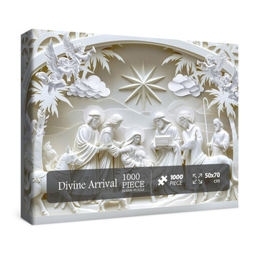 3D Nativity Scene Sculpture Puzzles For Adults 1000 Pieces, Christian Jesus Religious Bible Jigsaw Puzzles, Faith Catholic Cross