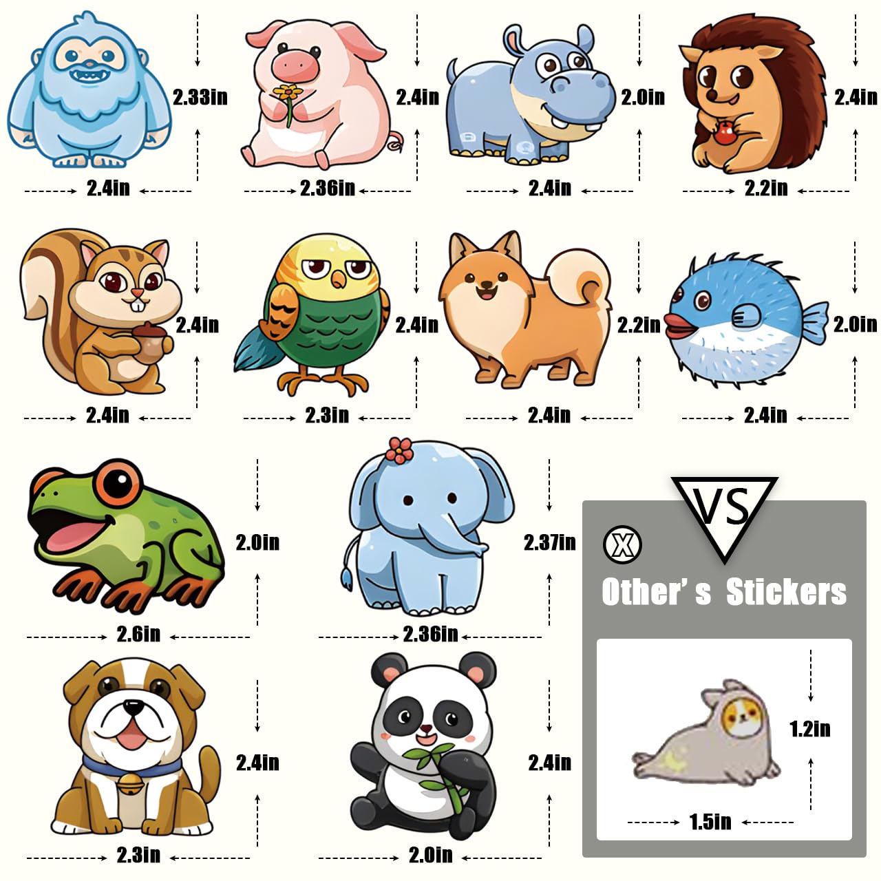 Kazjdkll Animal Stickers Pack,205Pcs Cute Animal Stickers For Kids,Water Bottle Stickers,Waterproof Vinyl Stickers For,Laptop,Sk