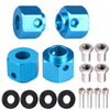 AIMROCK Aluminum Thickened 12mm Hex Wheel Hubs Adapters w/Spacers for 1/10 TRX-4 TRX-6 RC Crawler (Blue, 9mm)