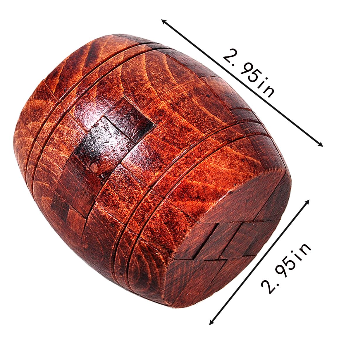 Ahyuan Handmade Powder Barrel Wooden Puzzles For Adults An Interlocking 3D Brain Teaser Puzzles For Adults Hidden Passage Works On A Classic Mechanical Puzzle Concept (Rosewood)