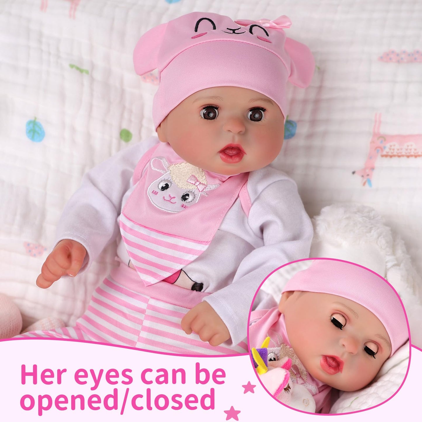 Babeside Realistic Baby Doll Eyes Open & Close - Bailyn, 20 Inch Reborn Baby Dolls With Toy Accessories Gift Set For Boys Girls Kids Age 3+