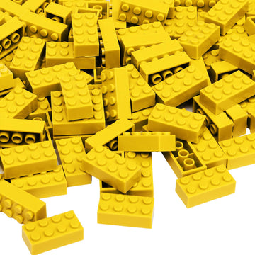 Unirolic Classic Building Bricks, 100 Piece 2X4 Building Blocks Stem Creative Building Toys Compatible With All Major Brands, Moc Building Bricks Diy Play Set For Kids(Golden)