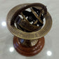 5'' Nautical Brass Armillary Sphere World Globe Rosewood Base Table Decor Gift