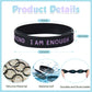 KUCLIN 100 Pieces Students Inspirational Silicone Wristbands Motivational Quotes Rubber Bracelets for Kids Students Back to Scho