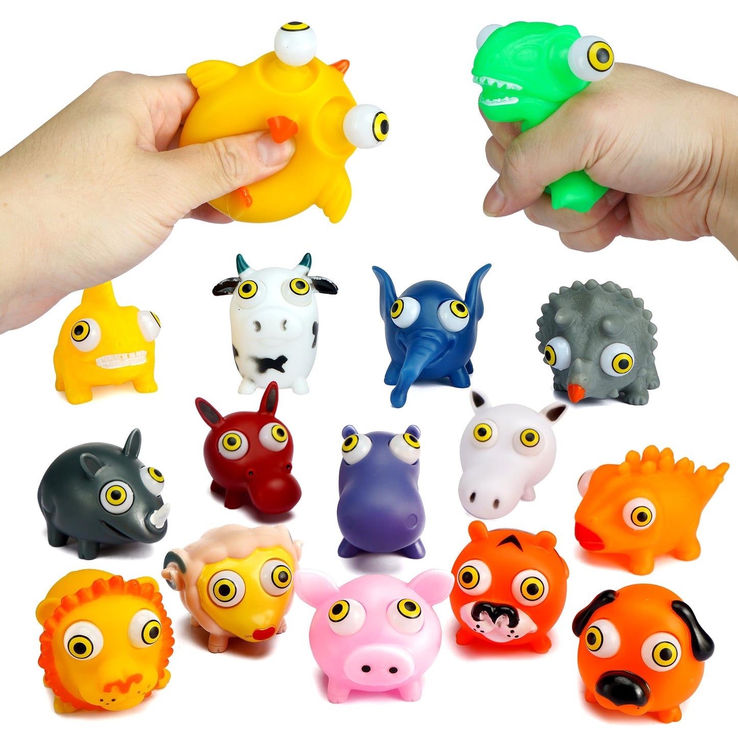 Zaleny Animal Squeeze Toys Stress Relief Eye Popping Toy Pop Out Eyes Toy for Kids Boys Girls Sensory Fidget Toy Birthday Party