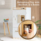Wooden Play Kitchen Fridge - Interactive Ice Maker, Double Door Storage & Creative Fridge Magnets, Pretend Play Refrigerator For