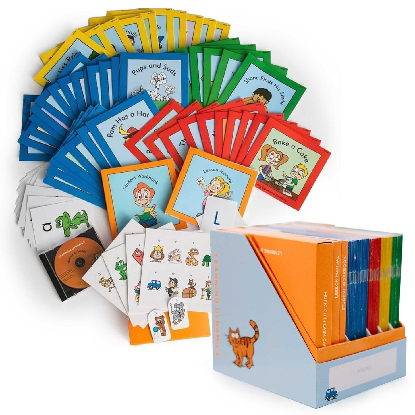 LEARNING DYNAMICS 4 Weeks to Read System for 4-7 Years, Includes 50 Books, Teaching Manual, Medium Orange Cardboard Model LD_Parent