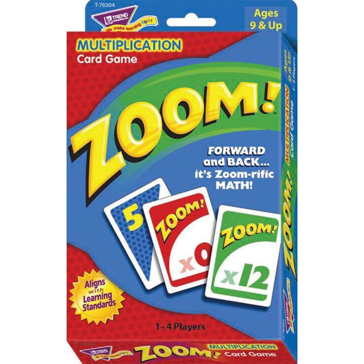 Trend Enterprises Zoom! Multiplication Card Game, Multicolor, Cardstock, Ages 9+, Model T76304, 2.5x3.5 in, 1-4 Players
