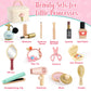 Atoylink Wooden Makeup Toy Set, 15Pcs Hair Salon Girl Toys Toddler Pretend Play Makeup Kit with Plush Makeup Bag Princess Beauty