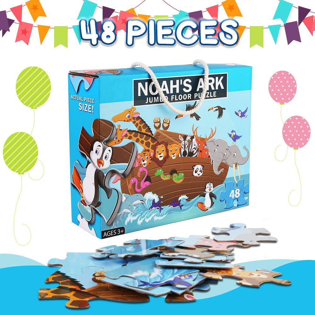 Lovestown Floor Puzzles, Animal Jumbo Puzzles, Kids Educational Toy For Family Entertainment Education 3 X 2 Ft. 48Pcs