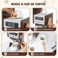 HONEY JOY Corner Play Kitchen, Toddler Wooden Toy Kitchen Set w/Lights, Coffee Maker, Microwave, Sink, Faucet, Little Chef Prete