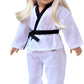 - Yin And Yang - Karate/Tae Kwon Do Outfit Includes Blouse, Pants And 5 Belts - Yellow, Green, Red, Blue And Black - Clothes Fits 18 Inch Doll (Doll Not Included)