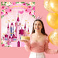 Faccito Princess Party Games Pin The Flag on The Castle Birthday Pin Games Set Include Pink Castle Poster 24 Flag Stickers 2 Bli