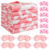 Fanfanwin 18 Pcs Sleepover Party Supplies for Girls, 6 Style Cute Pink Spotted Blanket 6 Coral Fleece Spa Headband 6 Plush Pink 