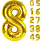 Gold Foil Number 8 Balloon 40 Inch, Helium Mylar Eight Number 8 18 28 38 48 58 88 Birthday Balloons, 8Th Gold Women Men Wedding