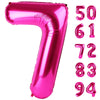 Hot Pink 7 Balloon, Number Balloons 40 Inch, 7Th Birthday Decorations For Girls Kids, Party Decoration For Women, Number 7 Ballo