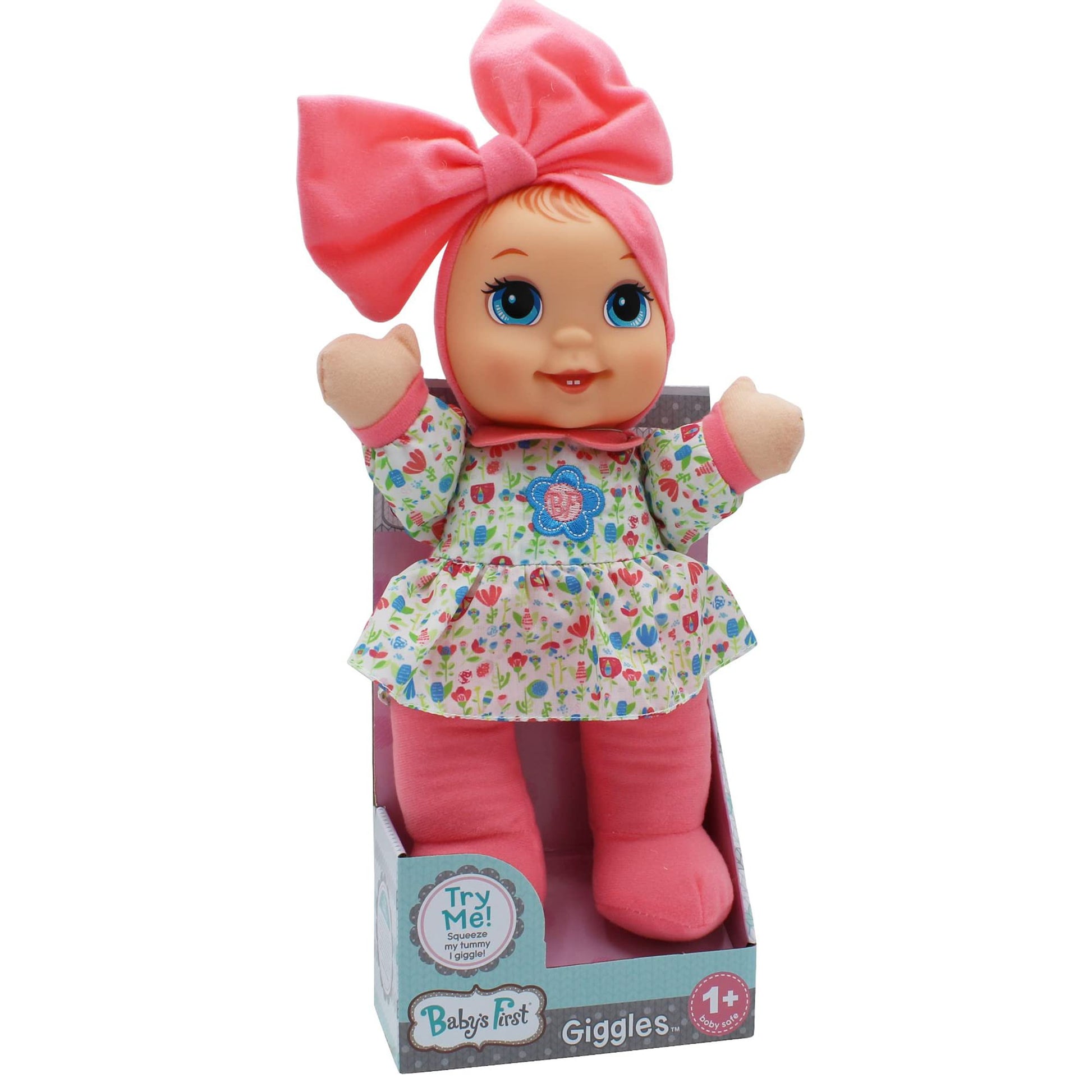 Babys First Goldberger Giggles Doll with Coral Top & Infectious Giggle Sound Module - Child Safe 1 Year & Up
