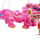 Mandala Crafts Hand String Puppet With Rod, Chinese Marionette Lion Toy, Orange On White