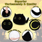 Black Cat Plush Toy-10'' Black Cat Stuffed Animal, Black Cat Anime Plush Cute Soft Plush Cat Plushie Stuffed Cat Toys, Cat Plush Pillows Toy Doll Decoration Doll Gift For Kids Girls Boys