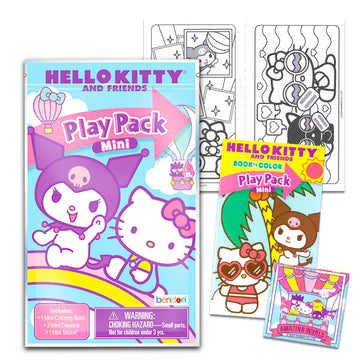 Hello Kitty and Friends Mini Party Favors Set for Kids - Bundle with 24 Mini Kuromi Grab n Go Play Packs with Coloring Pages, St