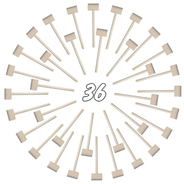 36 Pieces Mini Wooden Hammers Gavel Toy for Kids  Natural Wood Crab Lobster Seafood Mallets