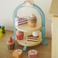 MIKNEKE Wooden Dessert Cake Play Food Set - Royal Dessert Tea Party Toys for Toddlers, Montessori Kitchen Accessories, 10x6 in