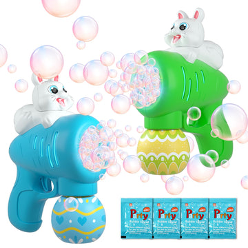 Shylizard 2Pack Easter Bubble For Kids, Easters Toys Gifts For Kids, Bubble Machine For Easter Basket Stuffer, Light Up Bubble M