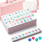 Soulchen 1.2 Inch Acrylic American Mahjong Set 168 Blossom Numbered Tiles  Tiles Bag and Portable Travel Case Classic Complete Mahjong Set for mature-themed Collection Gift(Pink)