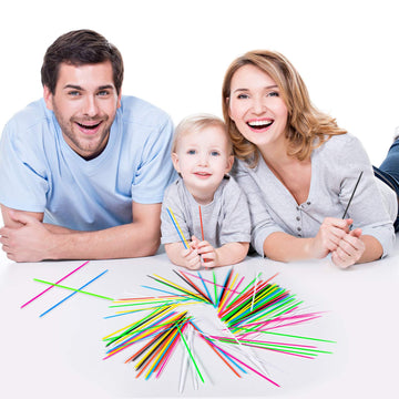 Pick Up Sticks - 240 Pieces Classic Pickup Sticks Retro Toys With 1 Black Bag For Family Fun Game Present
