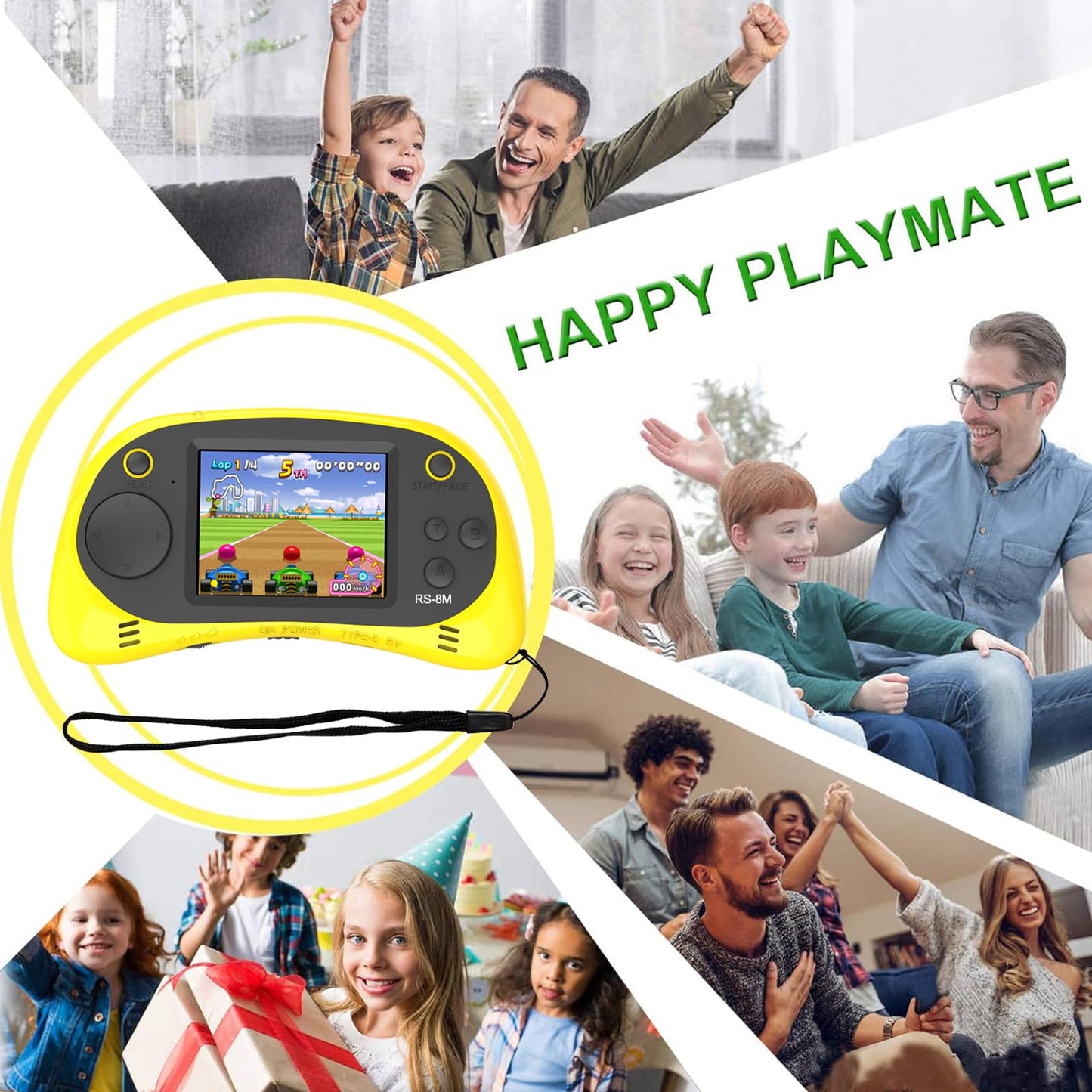 Easegmer 16 Bit Kids Handheld Games Built-In 220 Hd Video Games, 2.5 Inch Portable Game Player With Headphones - Best Travel Ele