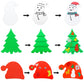 Max Fun 302PCS Christmas Crafts Tree Foam Shapes Stickers Set Craft Kits, Xmas Tree Hat Snowman Christmas Decorations for Kids C