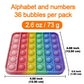 Alphabet Pop Fidget Toy Letters Abc Numbers Learning And Educational Toys Square Sensory Toys Popper Games Gifts For Kids 4 Packs Double Side Macaron(2 Alphabet Numbers And 2 Uppercase Lowercase)