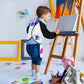 Godr7Oy Kids Art Smocks, Painting Apron Artist Smock With Sleeve And 3 Pockets 2 Pack Black/White Set For Age 2-6 Years (Small)