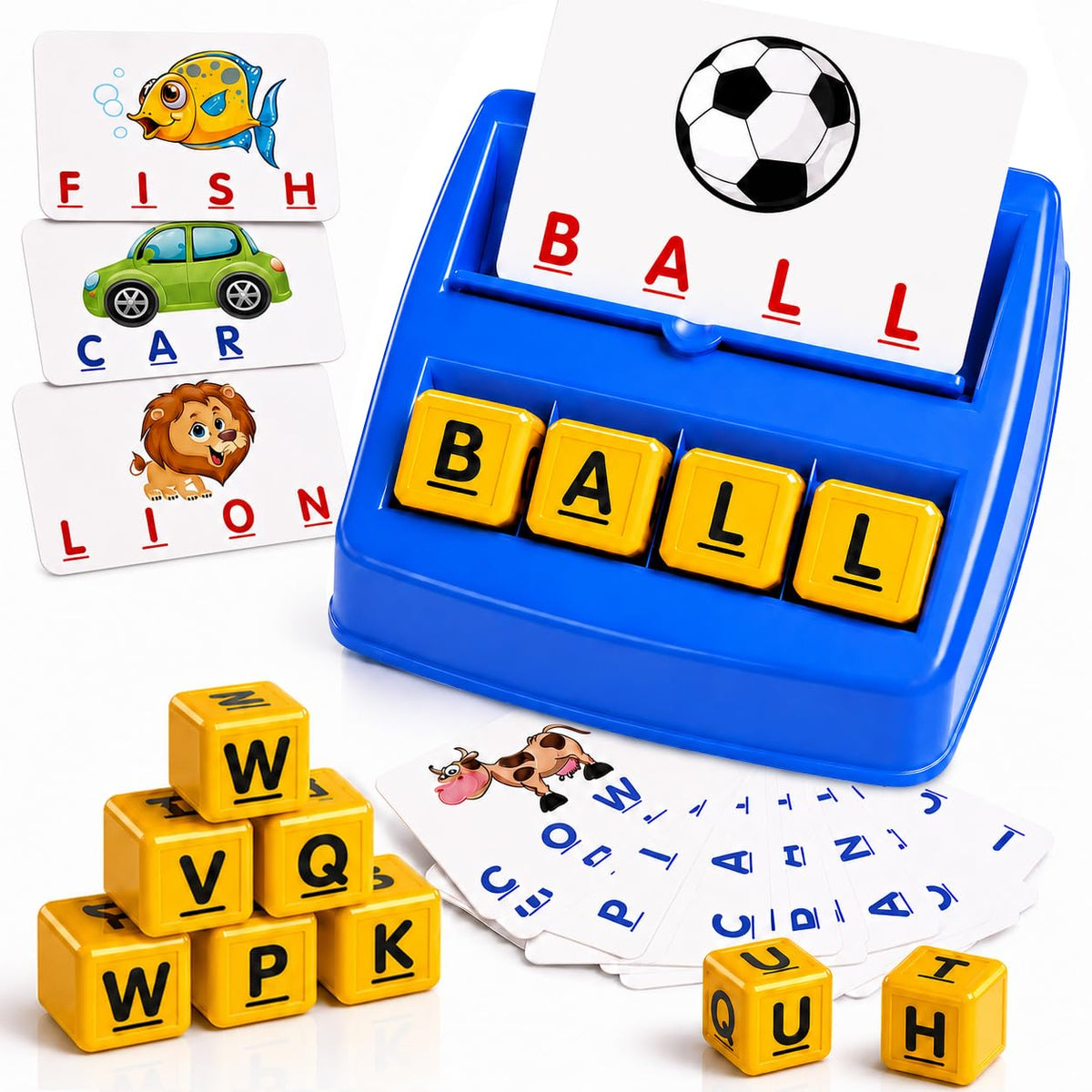 Ondails Educational Toy, Letter Matching & Spelling Game for Kids Ages 37