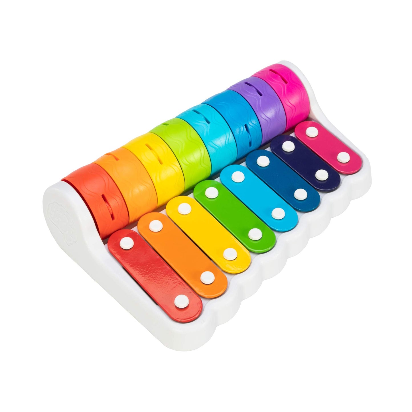 Fat Brain Toys Rock 'N Roller Piano - Musical Bells for Babies & Toddlers, Multicolor, Model FA281-1, Durable Plastic