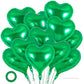 12 Pcs Heart Balloons,18 Inch Green Heart Foil Balloons Love Balloons Valentine Balloons For Birthday Party Wedding Engagement P