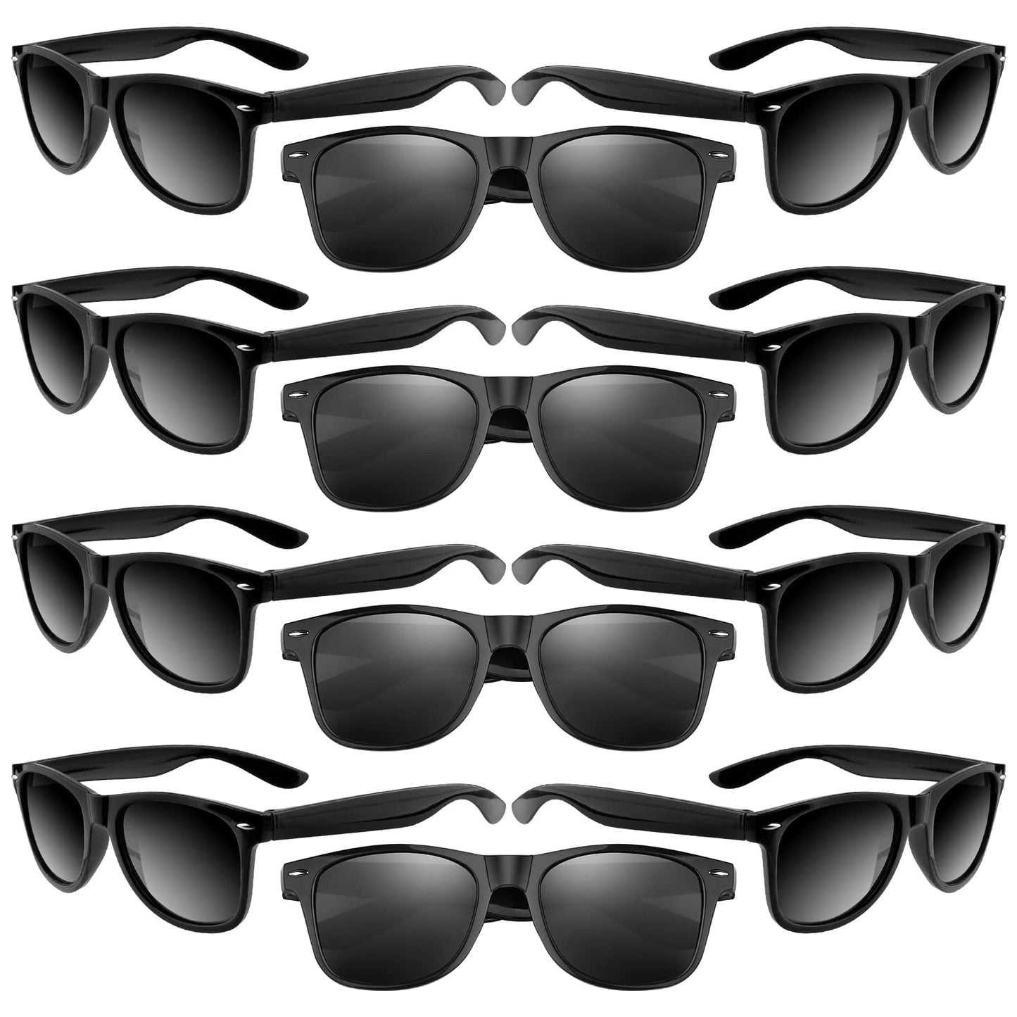 Morcheiong 12 Pack Party Sunglasses In Bulk For Birthday Summer Party Goody Bag Fillers Favors (Black)