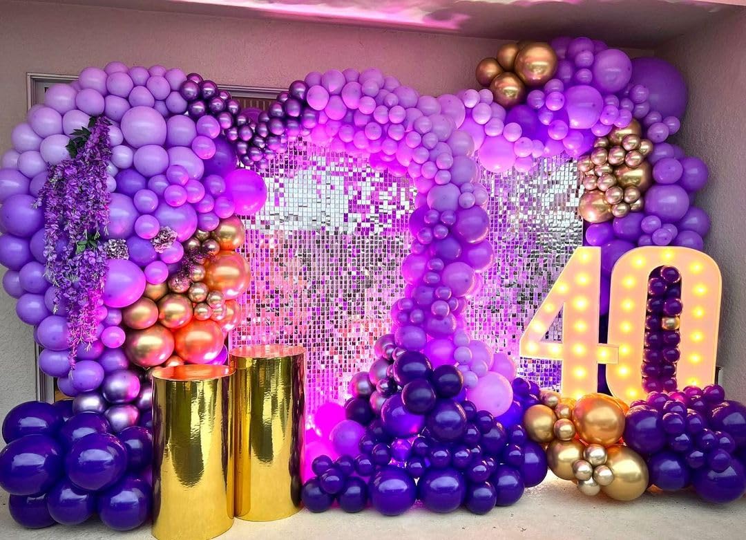 Bezente Purple Balloons Latex Party Balloons - 150 Pack 5 Inch Matte Small Purple Helium Balloons For Birthday Wedding Baby Show