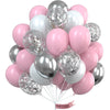 Partywoo Pink Balloons Set, 60 Pcs Pink And White Balloons, Silver Metallic Balloons, Silver Confetti Balloons, Party Balloons, Latex Balloons, Birthday Party Decorations, Pink Party Decorations