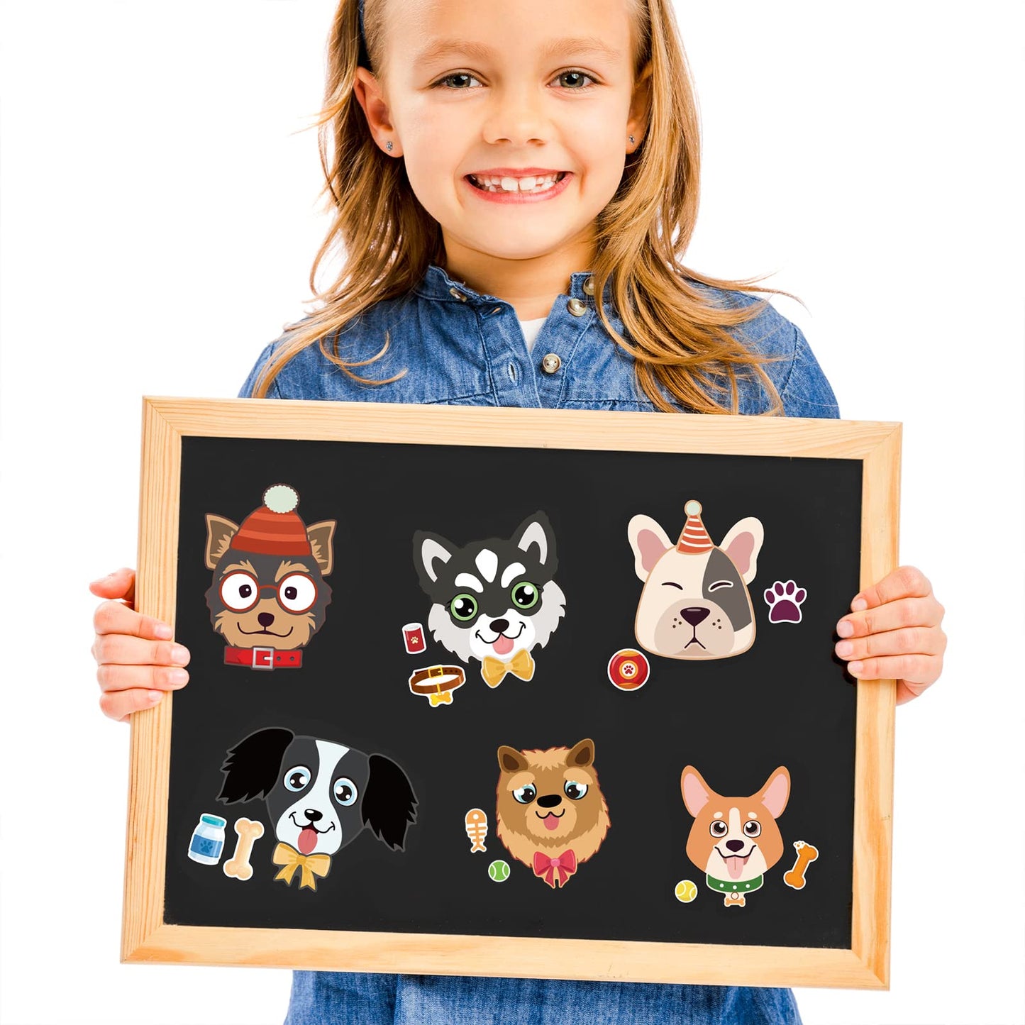 24 Sheets Dog Make A Face Sticker Sheets For Kids Todders Activities, Make Your Own Stickers For Kids Birthday Party Favor Suppl