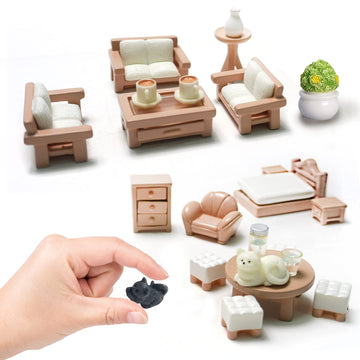 23 Pieces Dollhouse Mini Furniture Decoration Set Diy Accessories Including Dining Room Sitting Living Bedroom Toys For Baby Chi