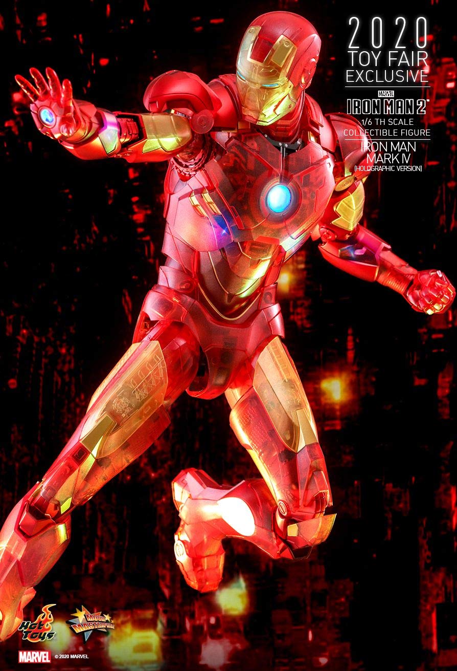 Hot Toys 1:6 Iron Man Mark IV Holographic Action Figure - Exclusive HT906328 in Cast Iron