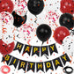Happy Birthday Banner, Red Birthday Decoration, 16 Pcs 12 Inch Happy Birthday Balloons With 2 Ribbons For Men Women Girls And Bo