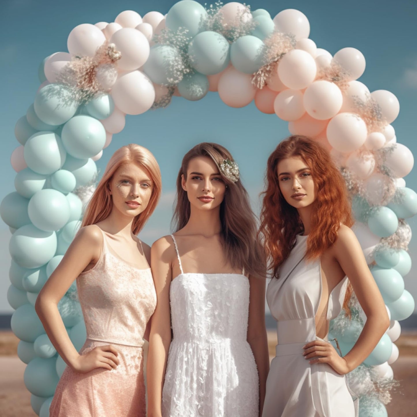 Lunoku 130Pcs Pastel Blue Balloons Different Sizes 18'' 12'' 10'' 5'' Balloon Garland Arch Kit Perfect For Birthday Party, Gradu