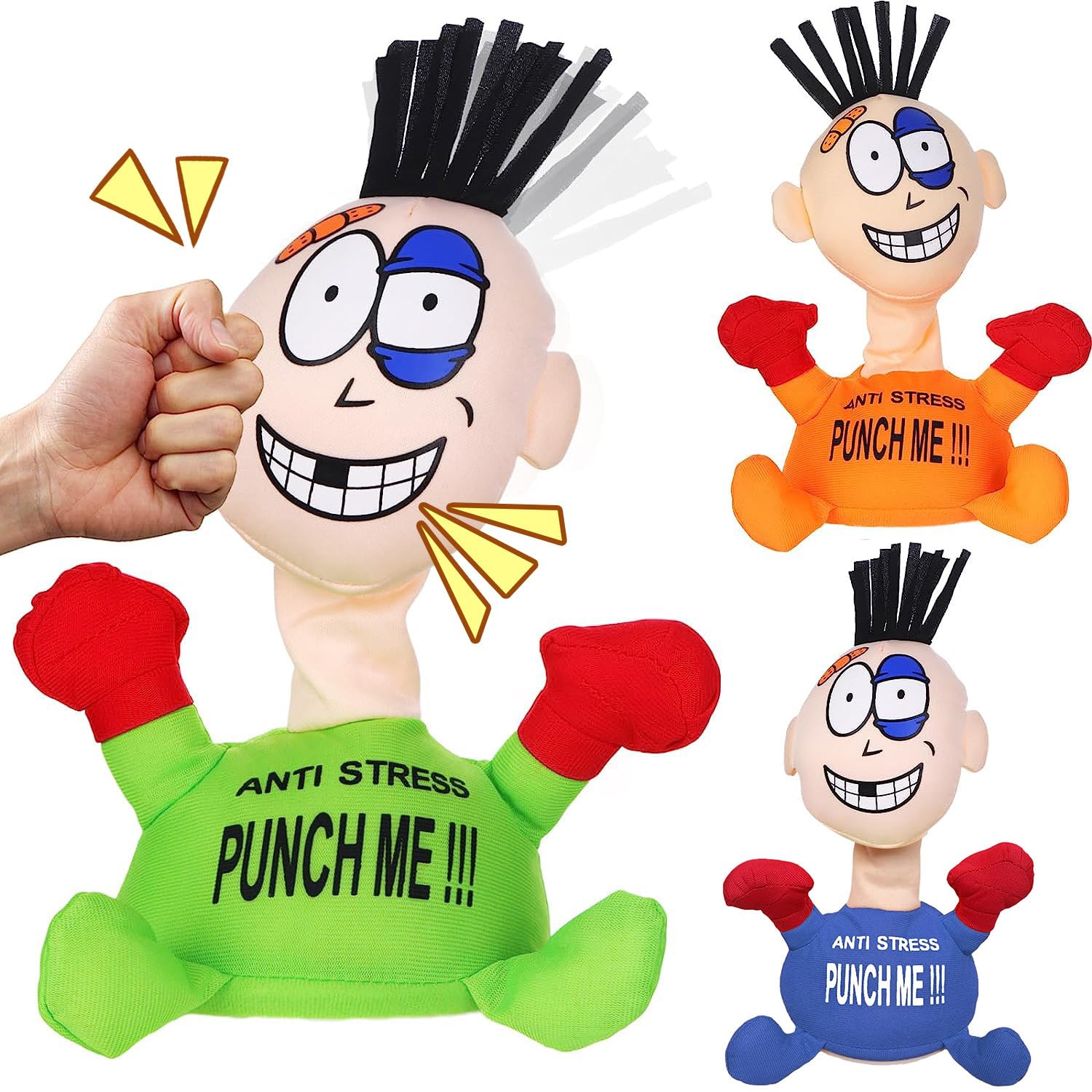 Mvctongk Electric Anti Stress Punch Me Plush Doll Relief, Funny Plush Doll With Screaming Sound, Anger Management Toys For Adult