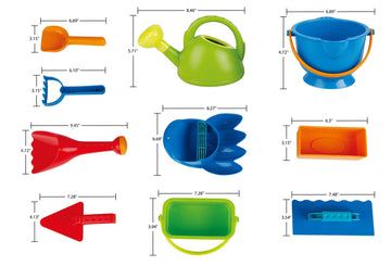 Hape Big Beach Toy Essential Set with Durable Mesh Bagpack| 10 PCs Beach Sand Toys Accessories for Kids