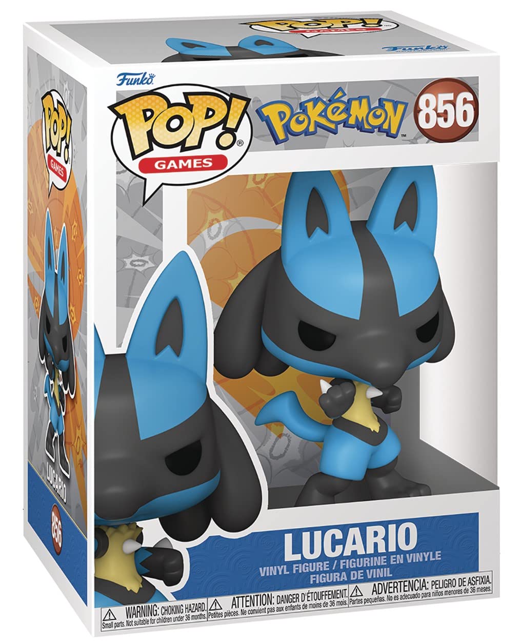 Pokemon Lucario Pop! Vinyl Figure - 3.75 inches, Multicolored, Includes Compatible Pop Box Protector Case, Model STL2076589