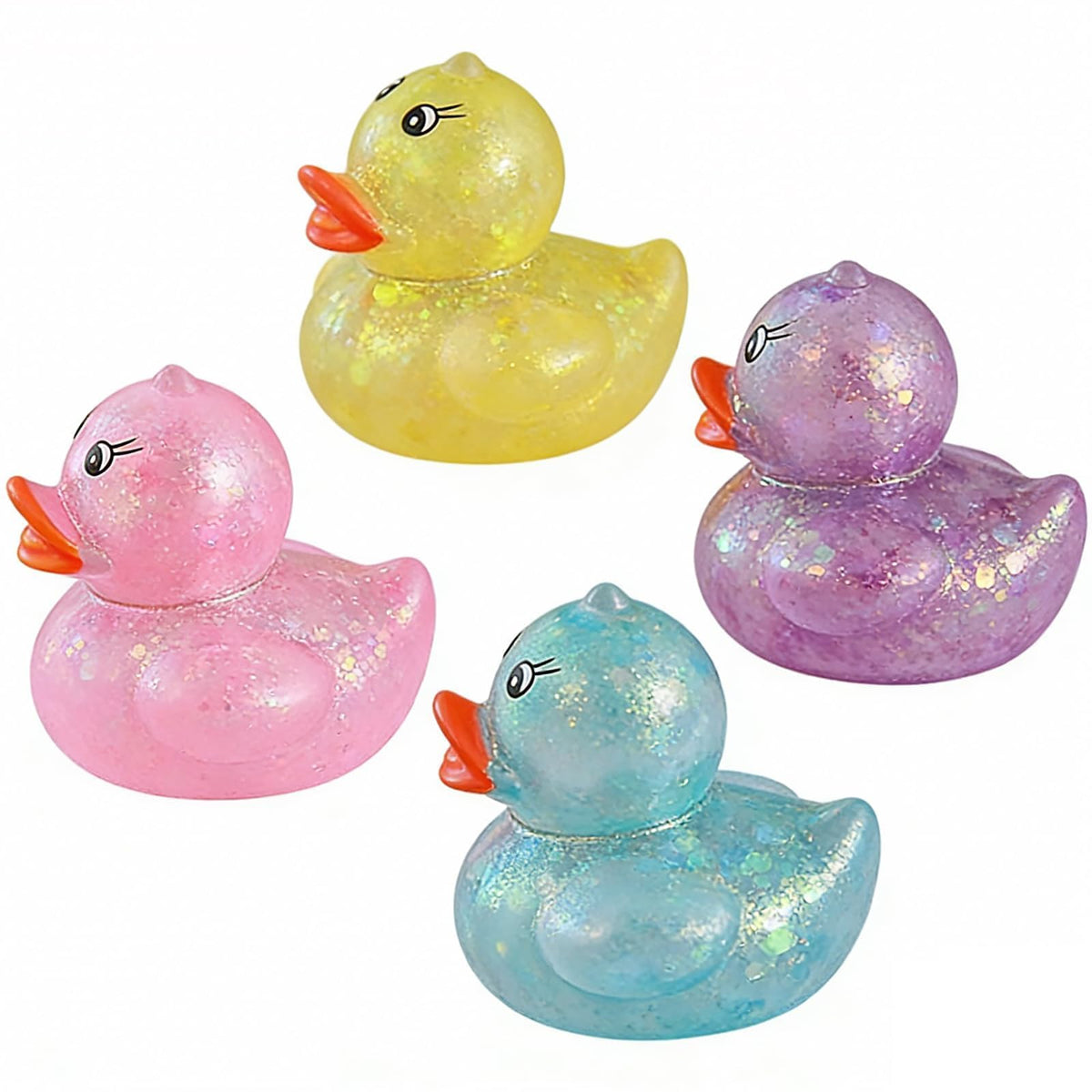 embroidery 4Pcs Duck Squishy, Taba Squishy, Squishy Toy with Soft Texture and Fun Duck Shape, Sensory Fidget for Play and Collec
