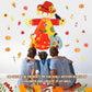 Thinkday 37 Pieces Thanksgiving Craft Kit Felt Scarecrow Craft, Fall DIY Scarecrow Pumpkin Felt Set, 36 Detachable Fall Maple Le