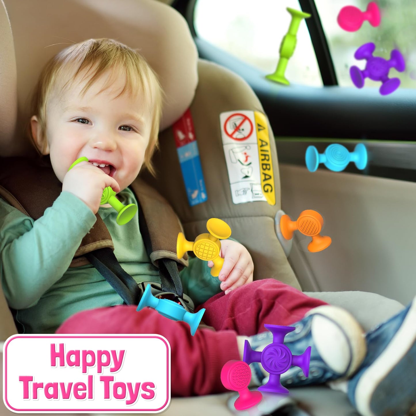 Toddlers Suction Cup Bath Toys: 12 Pcs Sensory Suction Bath Toys For Toddler, Kids Suction Fidget Toys Suction Cup Toys For Windows Travel Gifts